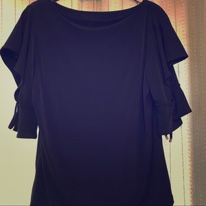 Navy blue business casual blouse